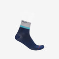Castelli Tonal Logo W 12 Socks BELGIAN BLUE/SILVER GRAY-NEON