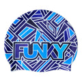 Blue Bits Silicone Swimming Cap