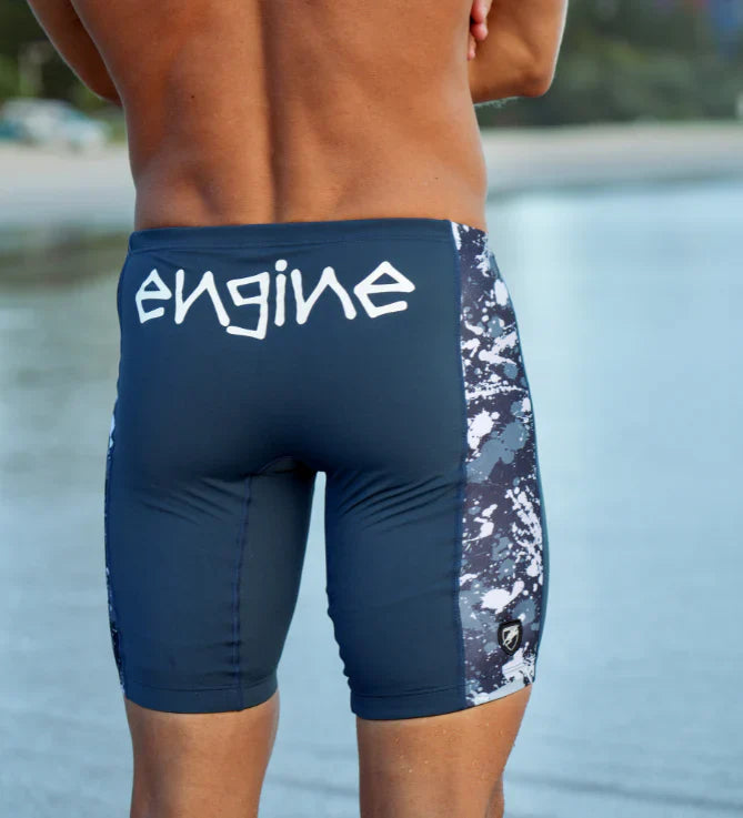 Engine Mens Spliced Poly Jammer - Spray Charcoal