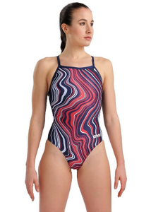 Arena - Challenge back marbled red navy