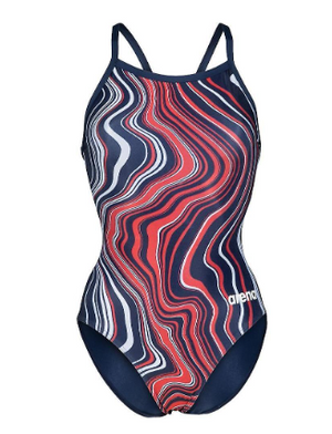 Arena - Challenge back marbled red navy