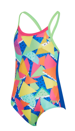 Zoggs Girls Medley Rainbow Strikeback Swimsuit