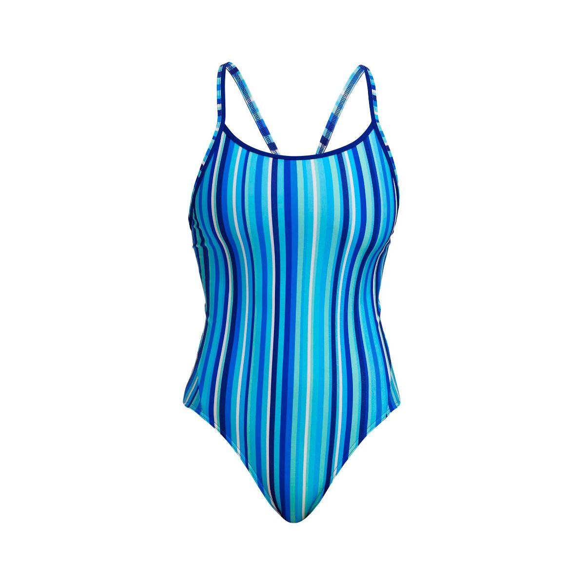 Lane Lines Diamond Back One Piece Swimsuit - Blue
