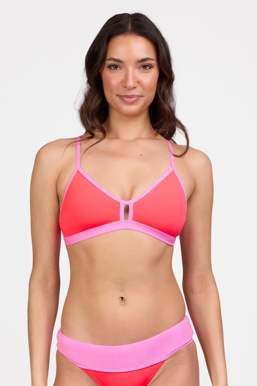 Eviana Bikini Top - Neon Guava & Dahlia