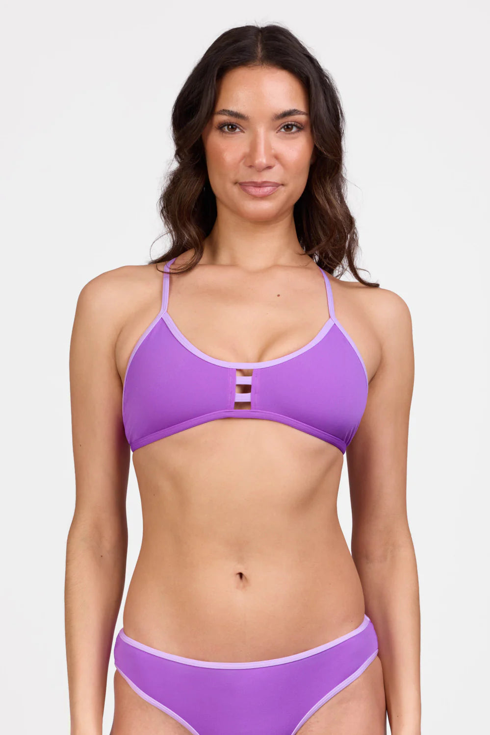 Noemi Bikini Top - Elderberry & Tulip