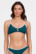 Noemi Bikini Top - Peacock & White