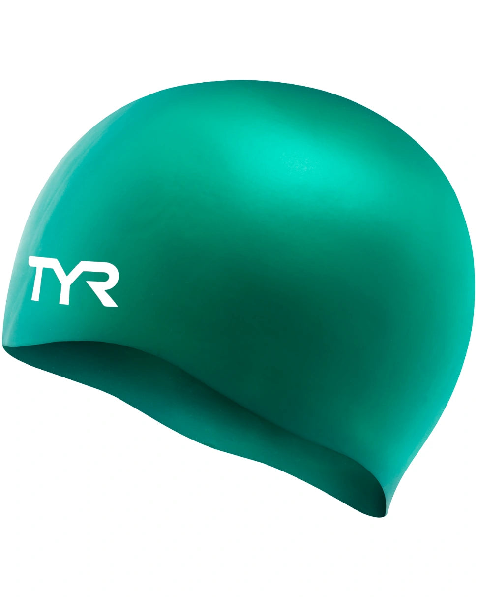 TYR Adult Silicone Wrinkle-Free Swim Cap 310 Green