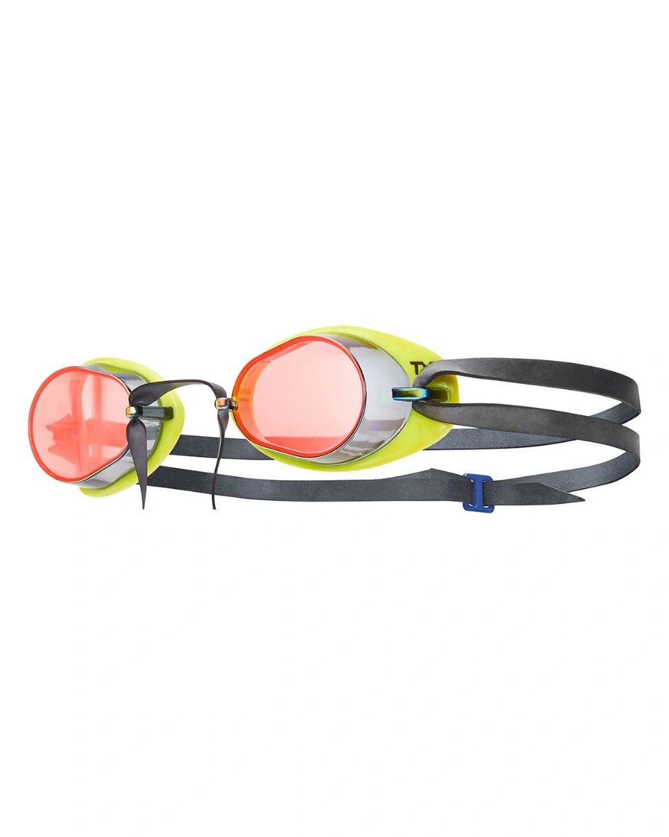 TYR Adult Mirrored Socket Rockets® 2.0 Goggles  Red/Fl. Yellow/Black