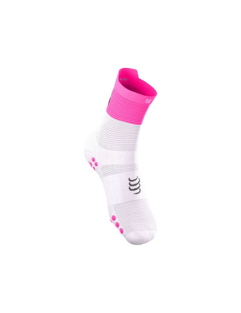 Compressport Pro Racing Socks V4.0 Run High - Your Race Neon Pink