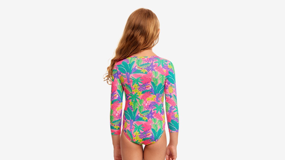 JUNGLE PARTY TODDLER GIRL'S SUN COVER ONE PIECE